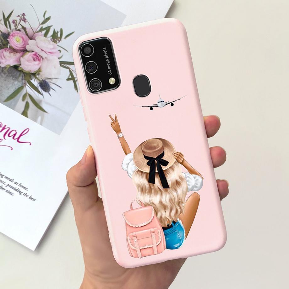 For Samsung M31 M21 2020 SM-M215F Case Ultra Soft Bumper Flower Cat Painting Housing On Smasung Galaxy M21 M 31 Funda Bumper