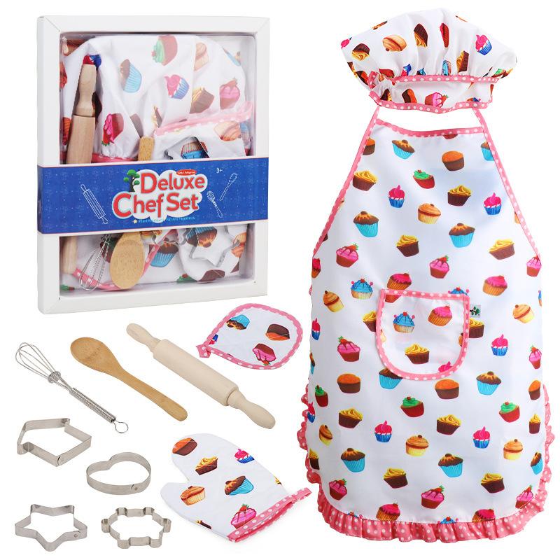 Children'S Apron Kitchen Toys Cake Baking Tools Play House Play Cooking Set Kindergarten