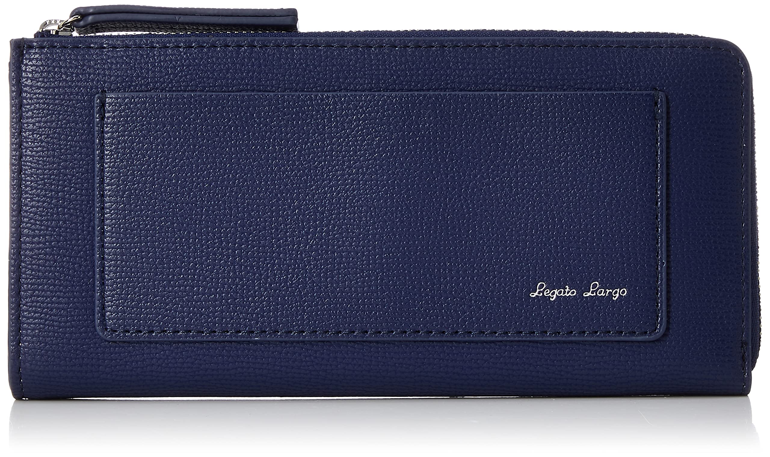Lineare Long Wallet with Navy L-shaped Zipper, Men s/Women s/Unisex,