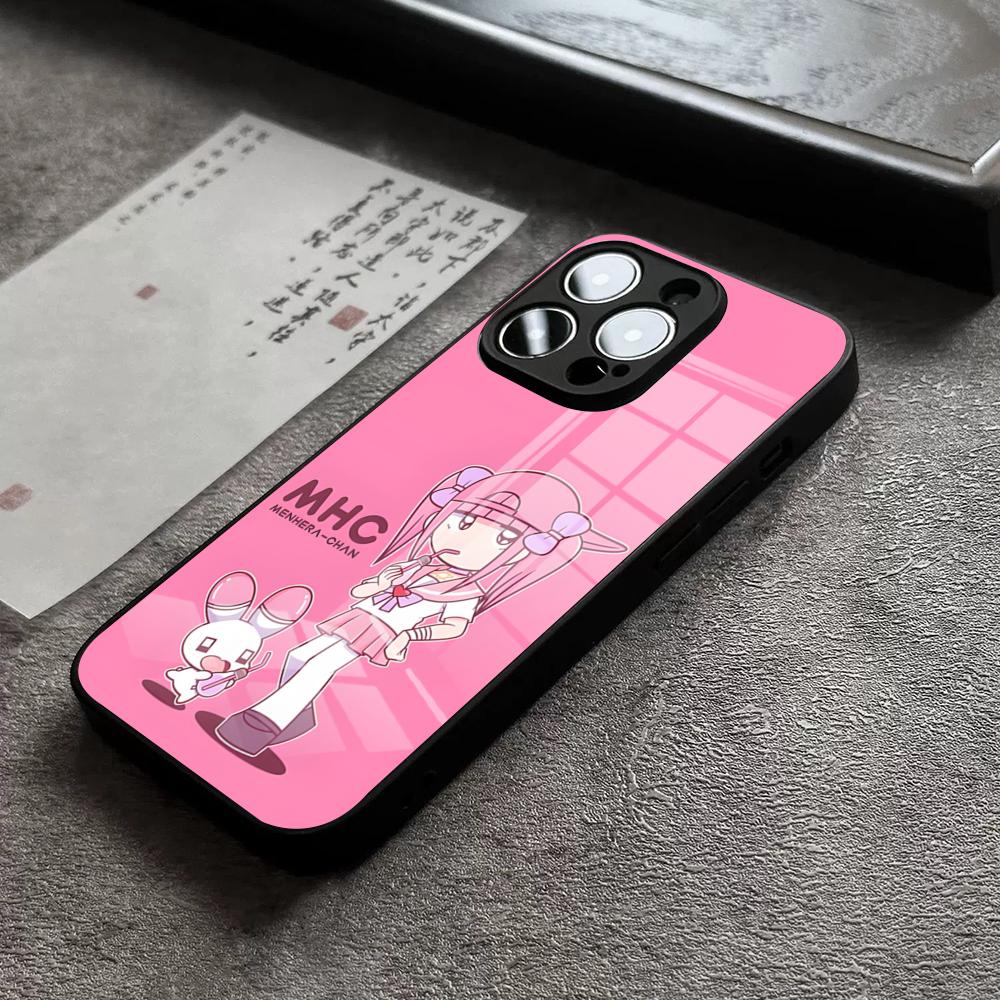 M-Menhera Chan Comic Phone Case For IPhone 16 Pro Max 15 Plus 14 Pro 12 11 13 Mini X XR XS Max 8 7 Plus SE Glass Cover