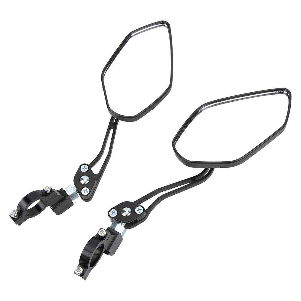 2pcs Bike Mirrors Adjustable Black Aluminum Alloy Bike Rear View Mirror for Mountain Bike Electric Bike Motorcycle