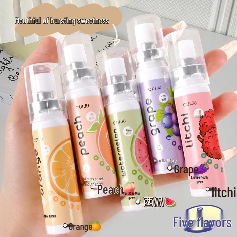 Peach Lychee Long-Lasting Breath Freshener Spray - 22ml Portable Mouthwash