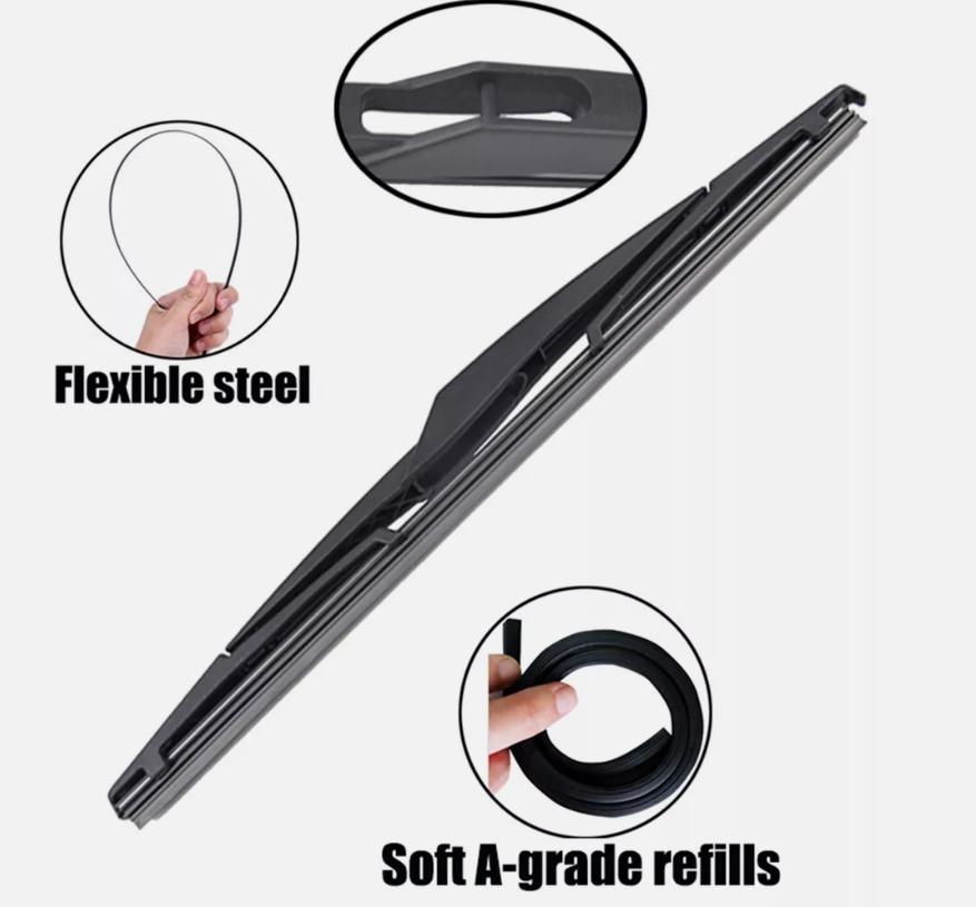 

Rear Wiper Blade 12 Rear Windscreen Wiper Arm Blade Set Kit For Nissan Qashqai J10 2006-2013 Windscreen Tailgate Window чёрный