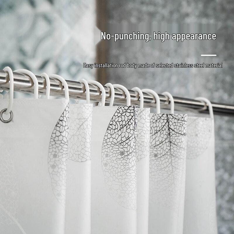 LIEI Leaves Pattern PEVA Shower Curtain