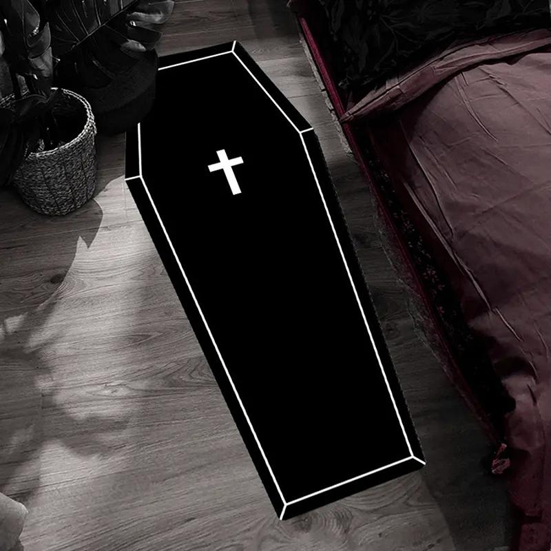 

1шт кристальный бархатный коврик для пола инопланетный коврик для Хэллоуина ужасная вечеринка черный паутина входная дверь коврик для украшения прихожей коврик для ног 40*60cm