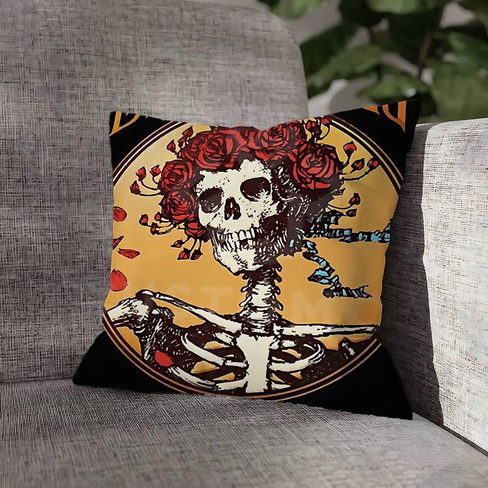 G-Grateful Rock D-Dead Throw Pillow Case For 30x30cm 40x40cm 45x45cm 50x50cm 55x55cm Square Sofa Pillowcase Shell
