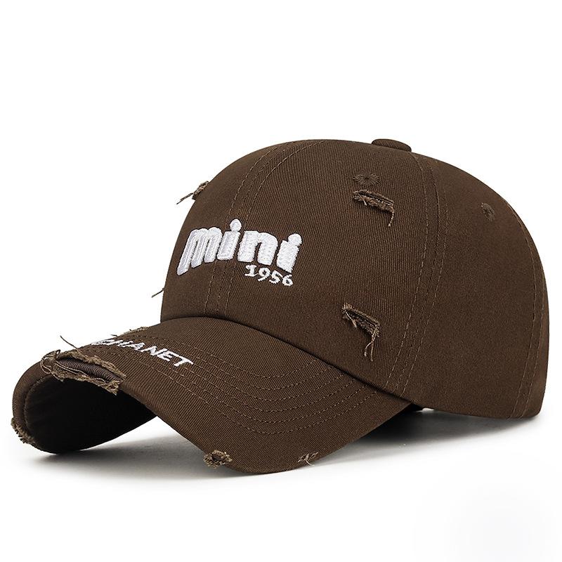 Spring Autumn Holes Baseball Cap Letters Embroidery Sunshade Cap for Men Women