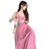 Fluffy Princess Dress First Love Suspender Dress Female Sexy V-neck Pleated Backless Strap Waist A Word Medium and Long Skirt
