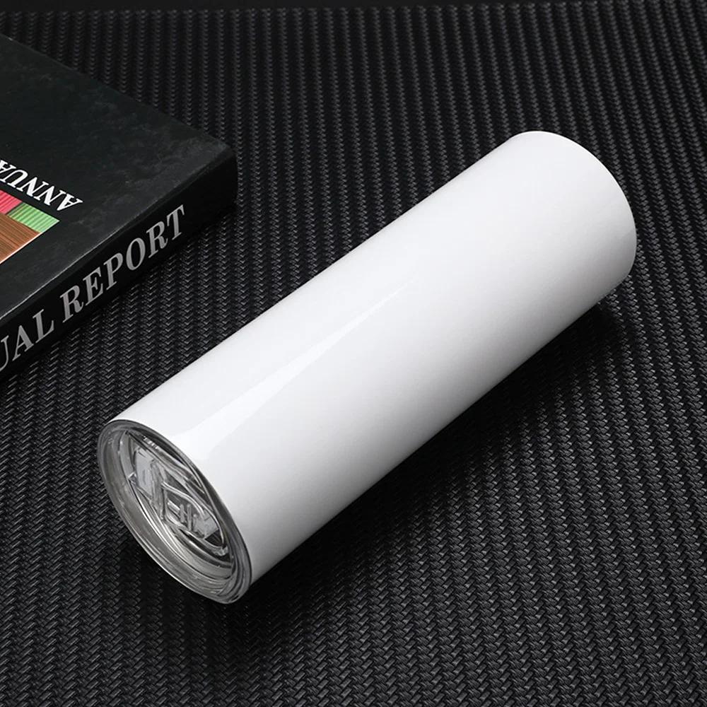 

Сублимационная прямая чашка, 20 унций, стакан из нержавеющей стали, кофейная кружка с соломой, термосы, изолированные термосы «сделай сам», бутылки для воды 601-700ml белый