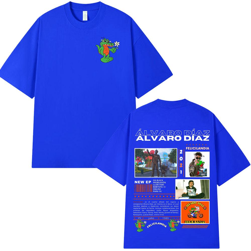 Rapper Alvaro Diaz Felicilandia Album Graphic T Shirts Unisex Hip Hop Fashion Oversized Short Sleeve Tshirt Casual Cotton Tshirts