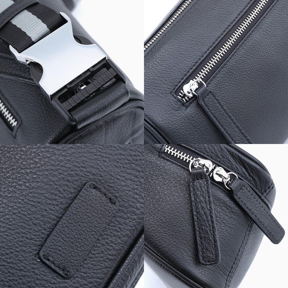 Zency Soft Genuine Leather Chest Bags Simple Casual Female Messenger Bag Multi-functional Large Capacity Women's Outdoor Bag