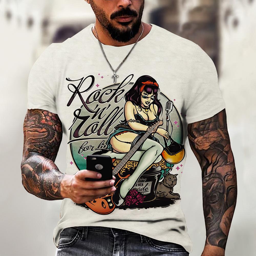 Nuova T-shirt Estiva da Uomo Moda Hip Hop Stampa Bandiera con Lettere 3D Scollo a O Manica Corta T-shirt Casual T-shirt Larga Abbigliamento Uomo S-5xl