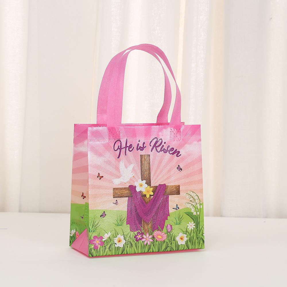 12/30pcs Reusable Non Woven Easter Party Gift Tote Bags Festive Durable Eco-Friendly Packaging Goodies Container
