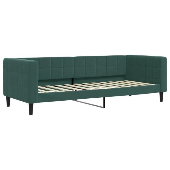 VidaXL Lit de jour avec matelas vert foncé 80x200 cm velours 3196662