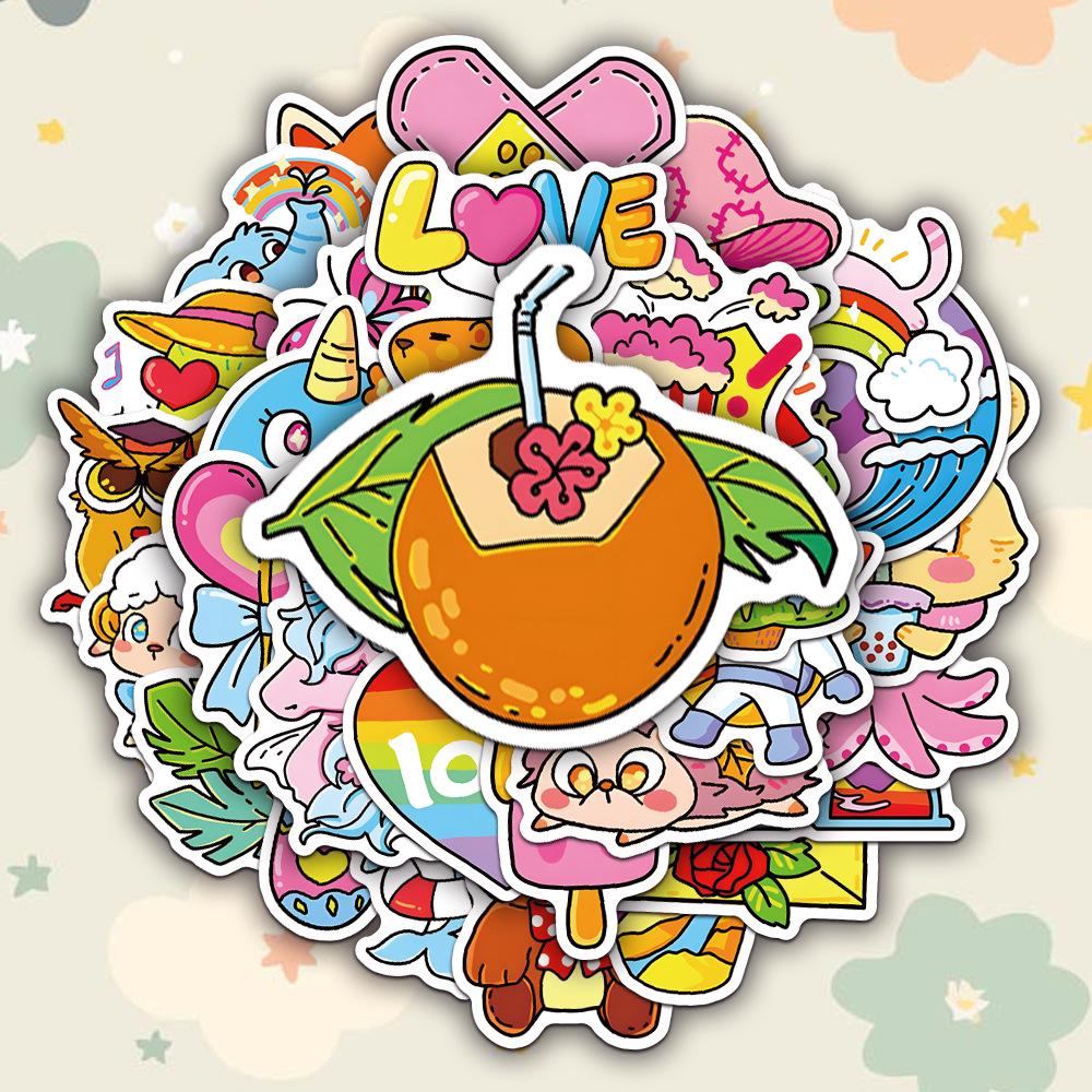 

50 Sheets Cute Cartoon Animal Vacation Graffiti Stickers for Kids
