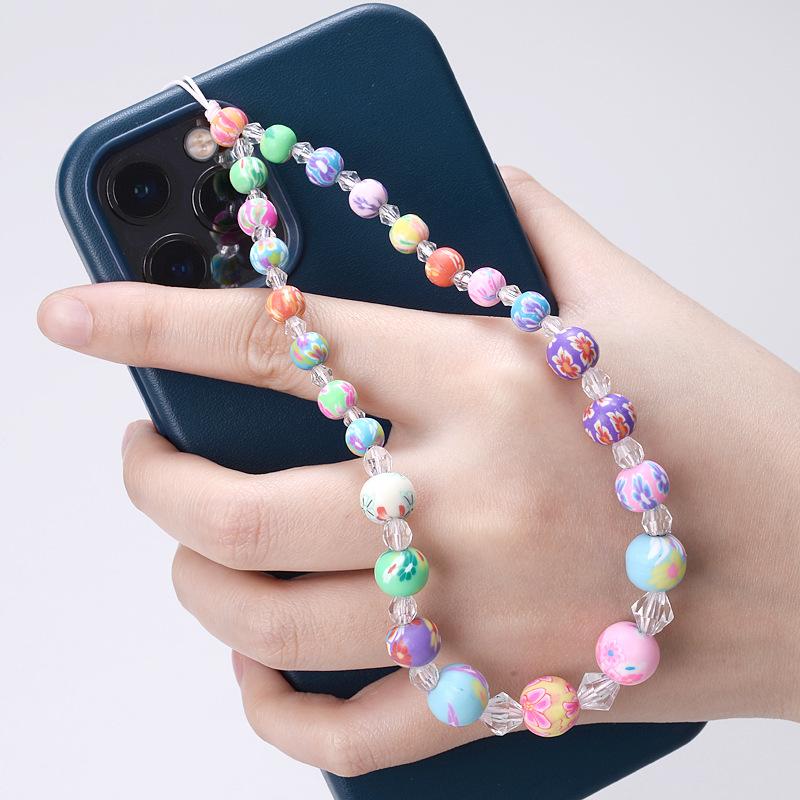 Creative Gravel Stone Mobile Phone Chain Women Girls Natural Bead Anti-Lost Fashion Jewelry Cellphone Strap Lanyard Hanging
