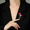 Red Flower Brooch Fashion Light Luxury High-end Flower Pin Niche New Product Personalized Brooch Accessories