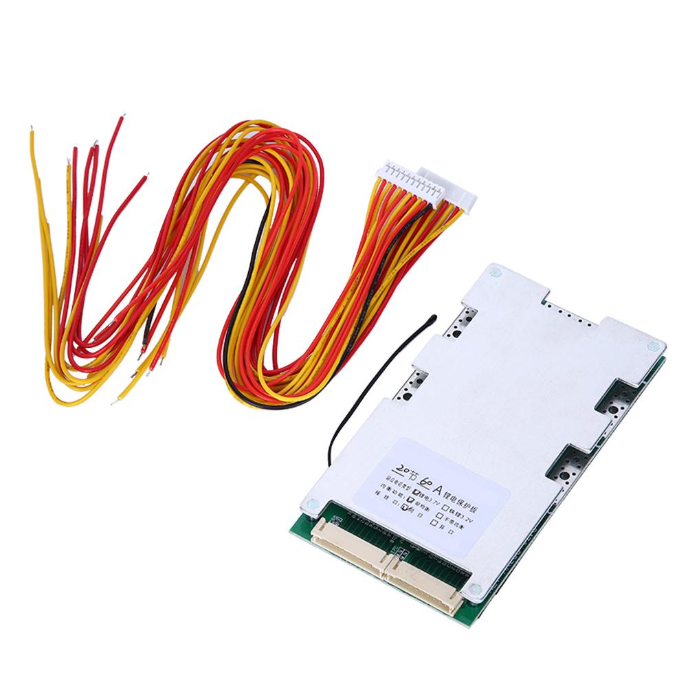 

Плата захисту заряджання літієвих акумуляторів 20S 60A BMS PCB із балансною зарядкою