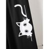 Fashionable Solid Color Cat Print Youth Pants with Loose and Wide Legs, Suitable for Spring