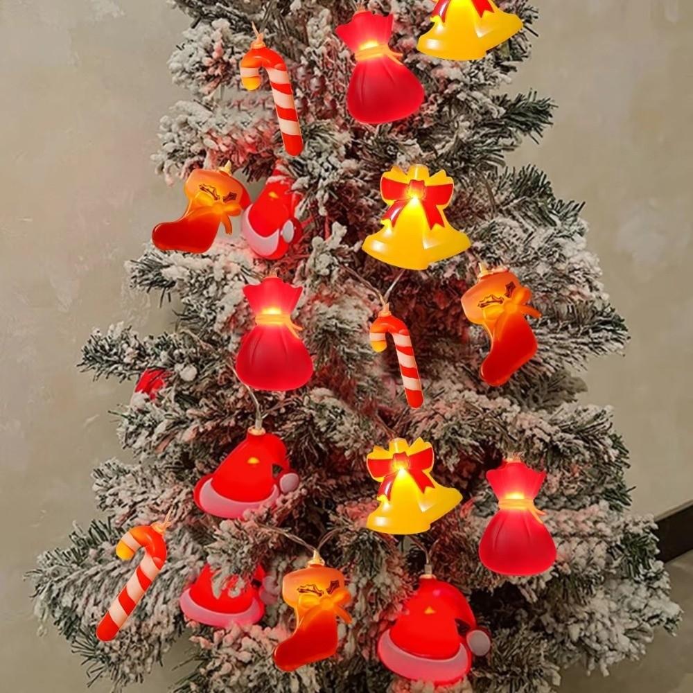 10/20/40 LED Candy Cane Light Santa Hat Xmas Tree Ornament LED Walking Stick Light  Home Decoration
