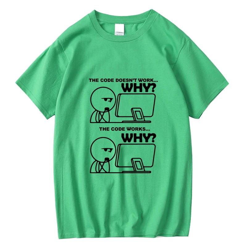 Mens Tshirt 100 Cotton Funny Programmer Print Summer Loose Oneck Cool  for Men Short Sleeve Tshirt Male Tees High Quality