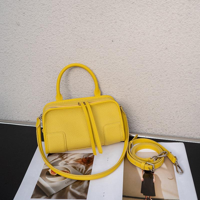 Fashion Luxury Designer Top Handle Crossbody Shoulder Bag Women's Genuine Leather Mini Boston Bag Zipper Closure Daily Use