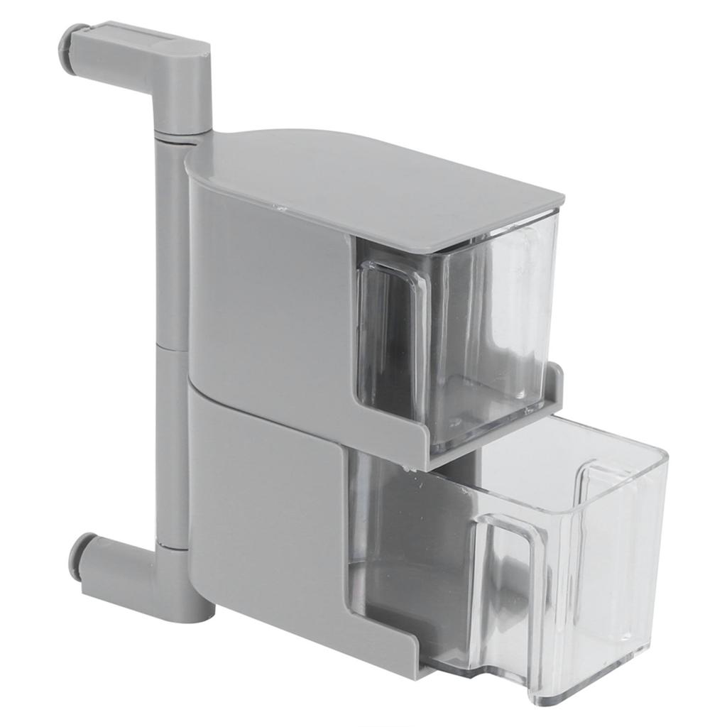NoPunching WallMounted Seasoning Box Rotatable 2Layer Drawer Type Box for Kitchen(Gray )