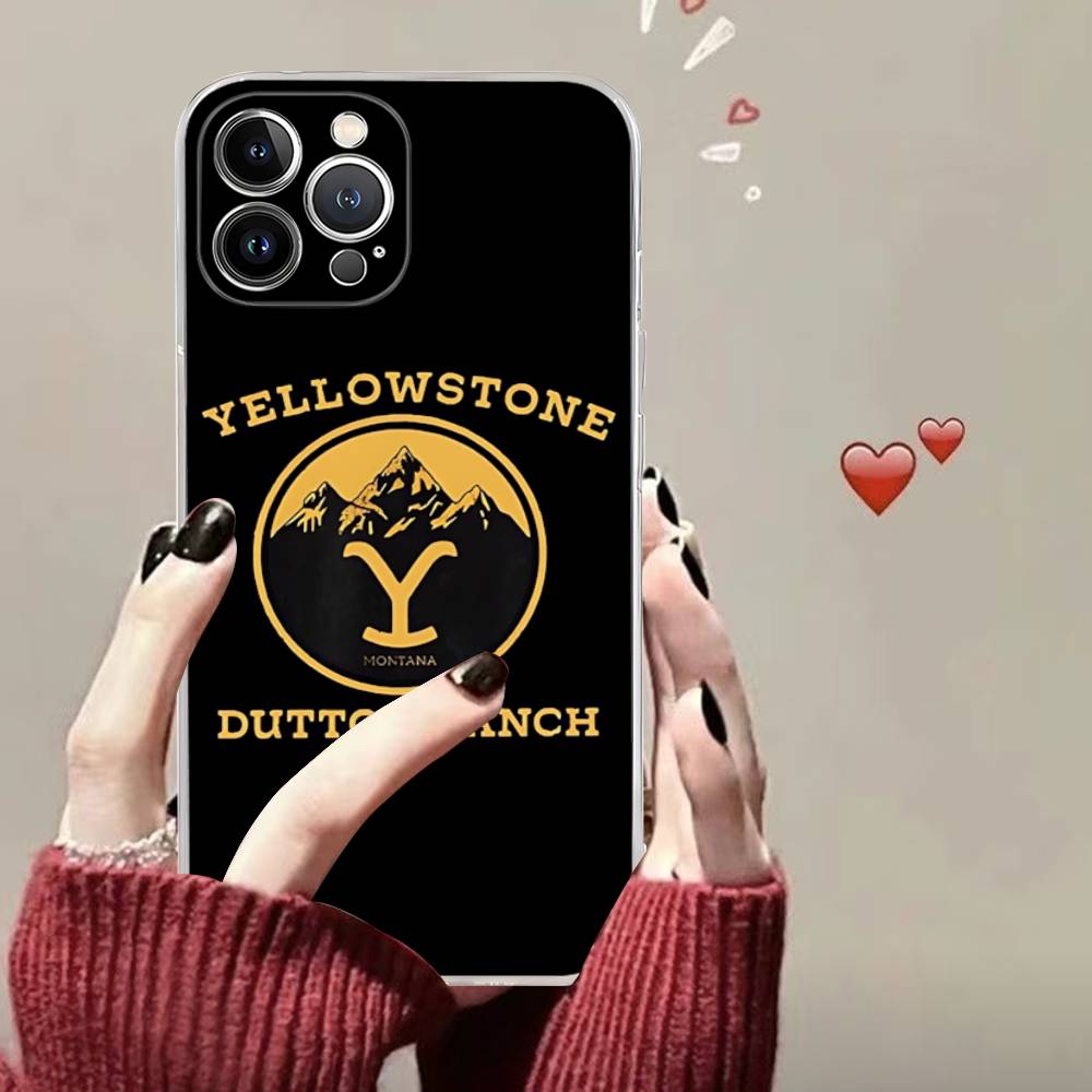 Tv Y-yellowstoneS Logo For IPhone 17 16 15 14 13 12 11 Pro Max Plus Mini Funda For Transparent Cover iPhone 15pro max
