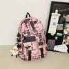 Letter Unisex Graffiti Backpack With Multiple Pockets For School And Campus