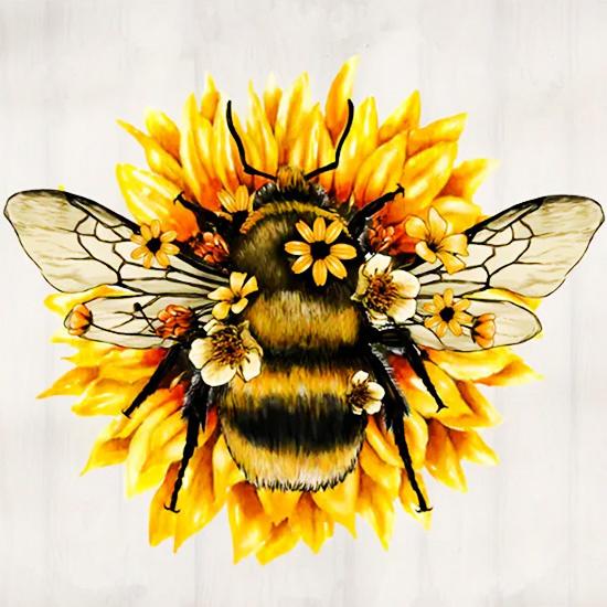 

Алмазная живопись Новые круглые стразы Трудолюбивая пчела Полная круглая алмазная мозаика Настенный декор Гостиная Round 30x30cm