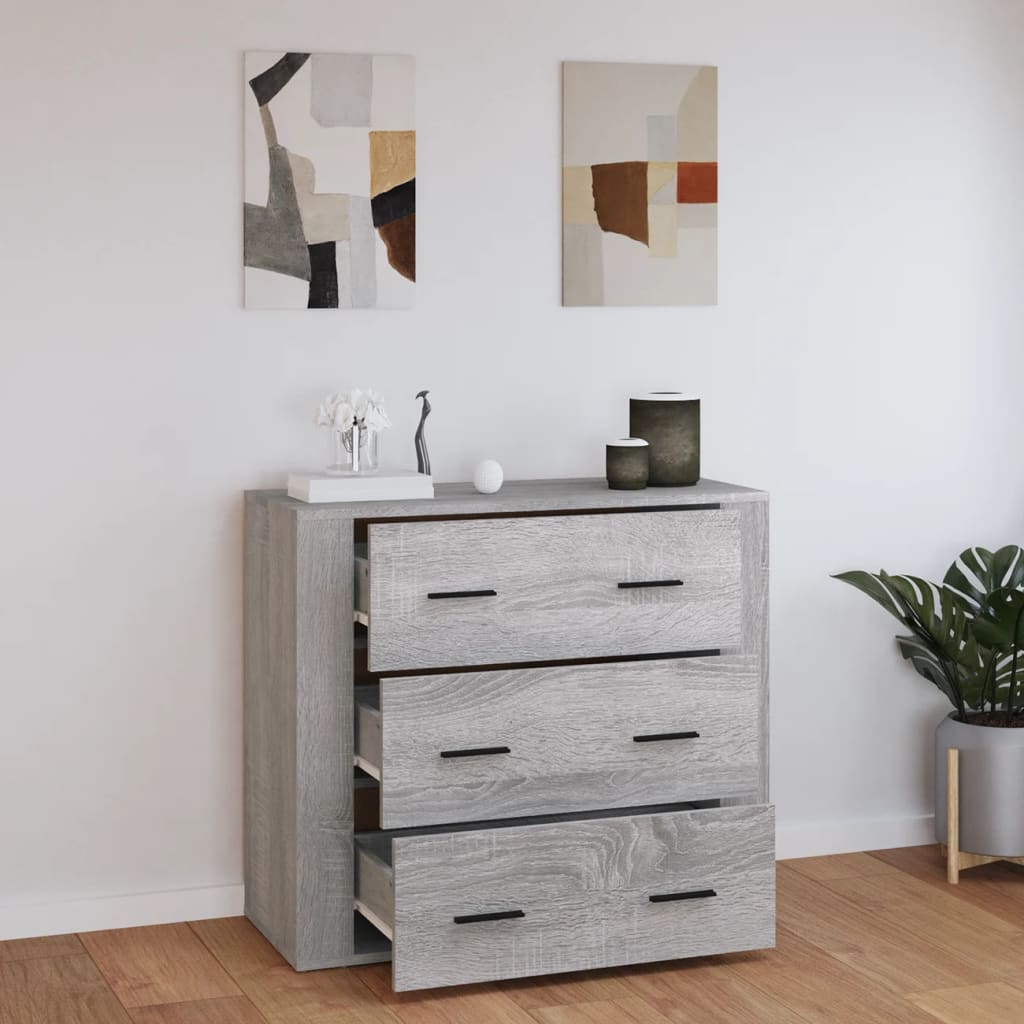 Vidaxl Szafka, Szary Dąb Sonoma, 80X33X70 Cm, Materiał Drewnopochodny