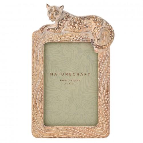 Naturecraft Wood Effect Cheetah Photo Frame 4 X 6
