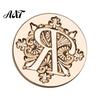 Wax Seal Stamp Head Iris A-Z Initial Alphabet Head, Brass Engraved Stationery Sealing for Wedding Invitations Envelopes Journal Gift Packaging