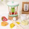 Toddler Pretend Play Wooden Kitchen Set: Toaster, Mixer, Coffee Maker, Juicer Toy.
