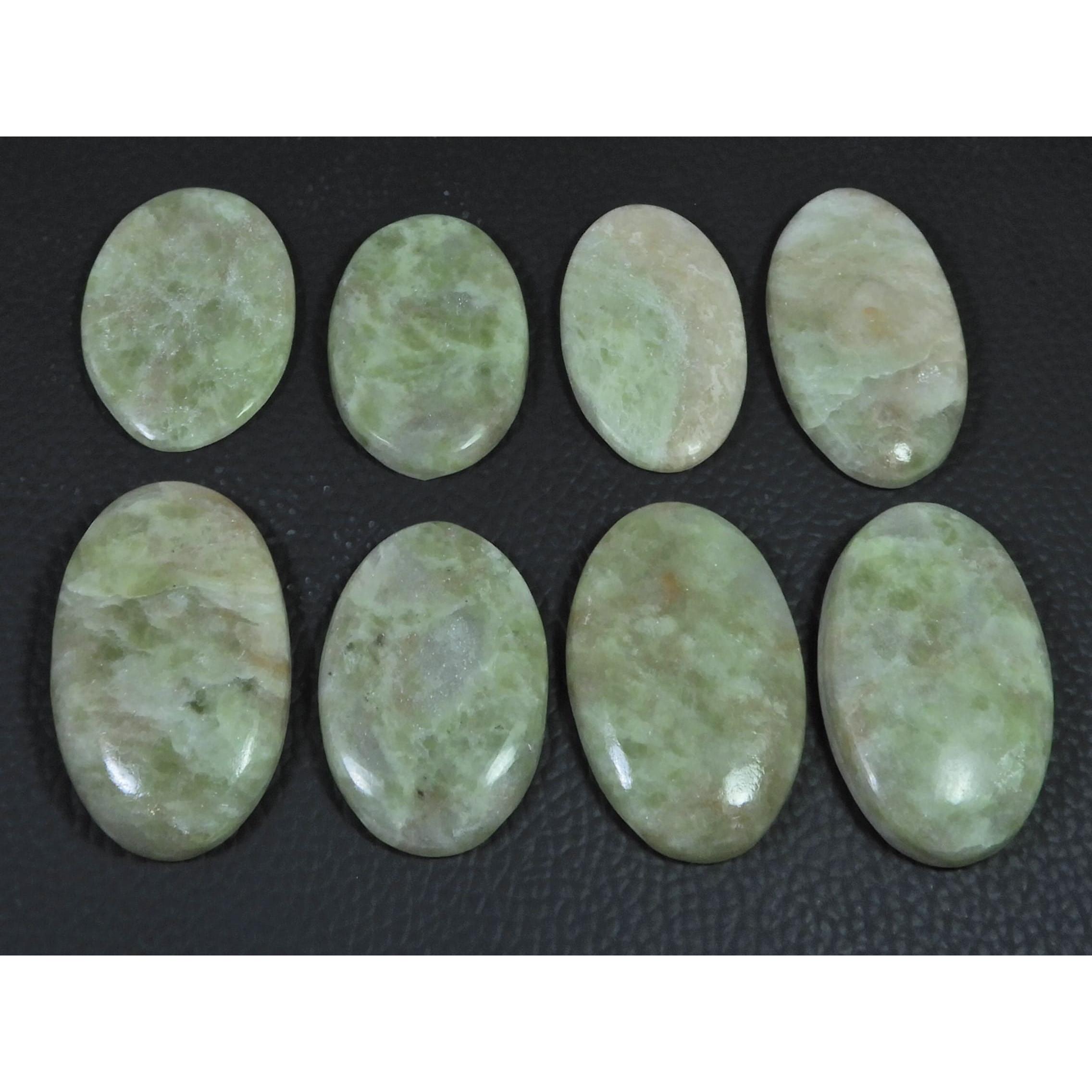 08Pcs Natural Sunstone Oval Shape Cabochon Loose Gemstone Lot 380Cts. C-2306