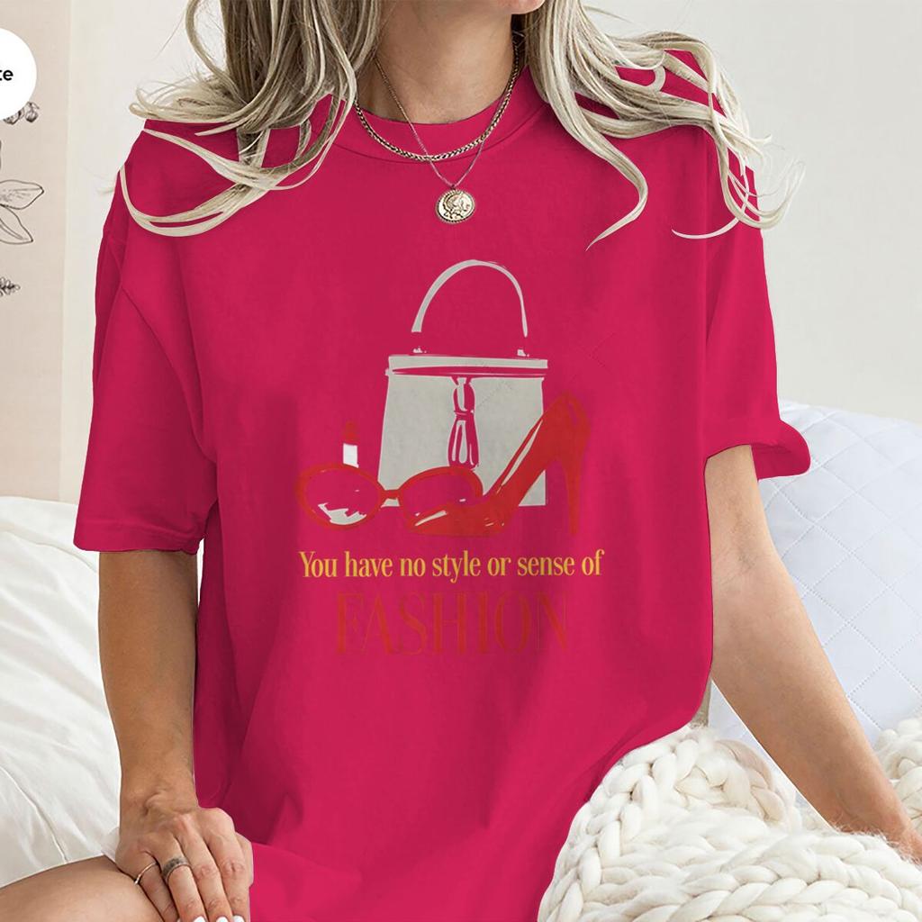 American Style Retro Movie Print T Shirt Women Y2K Basic T Shirts 100 Cotton Crew Neck Hip Hop Tee Shirt