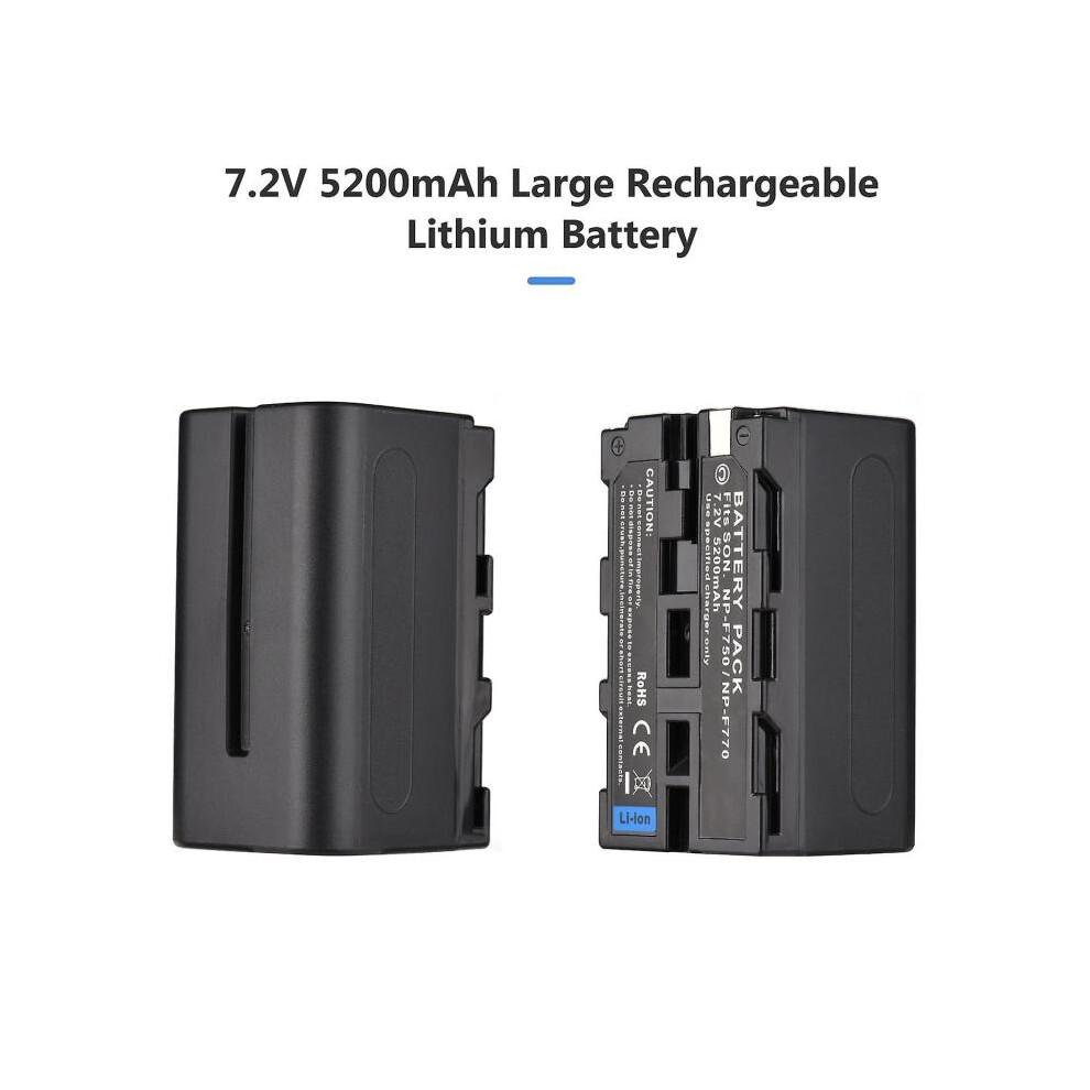 NP-F750/ NP-F770 Camera Battery and Charger Kit 1PC 7.2V 5200mAh Large Rechargeable Battery with USB