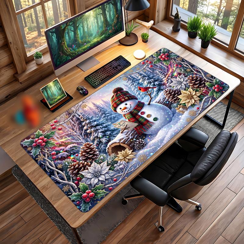Christmas Printed Mouse Pad Non Slip Desk Mat For Office Gaming Home Use Holiday Gift