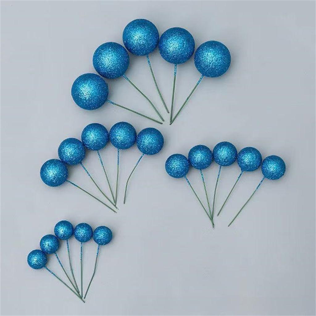 20 Pcs Cake Topper Decorations With Gold Balls On Sticks - Cake Picks For Birthday, Wedding, And Party Decorations