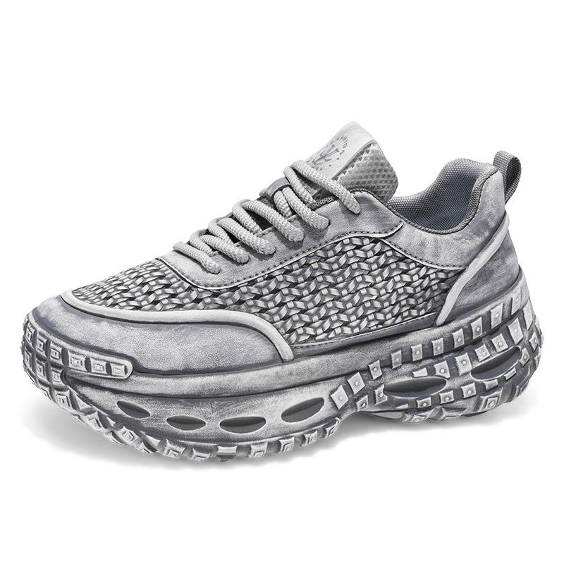

Men s shoes summer non-slip wear-resistant thick-soled breathable sports dad shoes men s teen trend mesh low-top trendy shoes 44