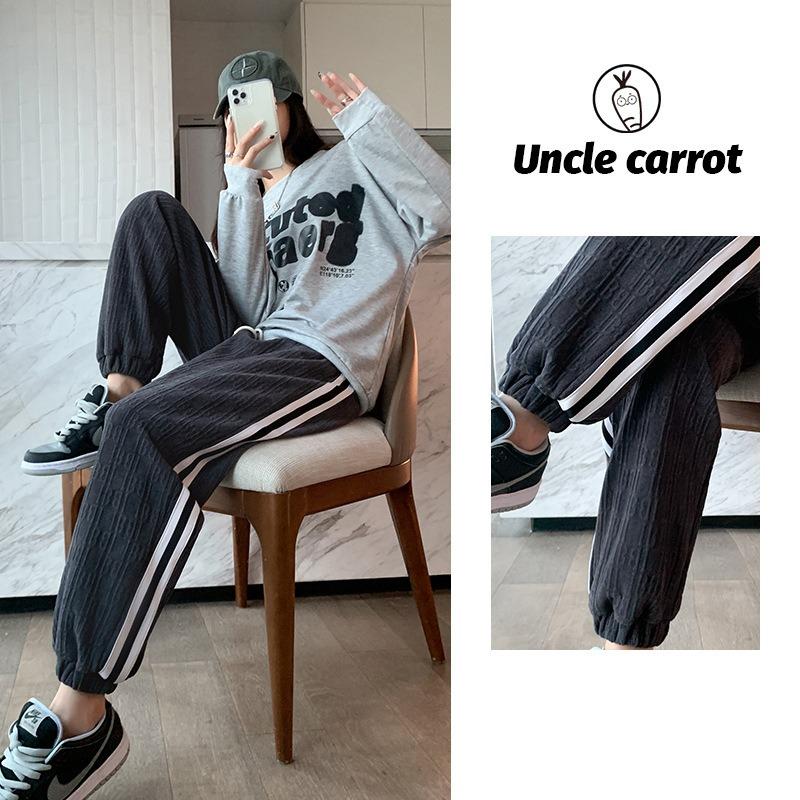 Corduroy autumn and winter sports high waist retro dad Harlan pants age-reducing casual loose versatile sweatpants leggings women
