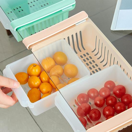 

Простой стиль, быстрый дренаж, консервация продуктов, твердый холодильник, органайзер для фруктов и овощей, контейнер, кухонные гаджеты, холодильник, органайзер для еды зелёный