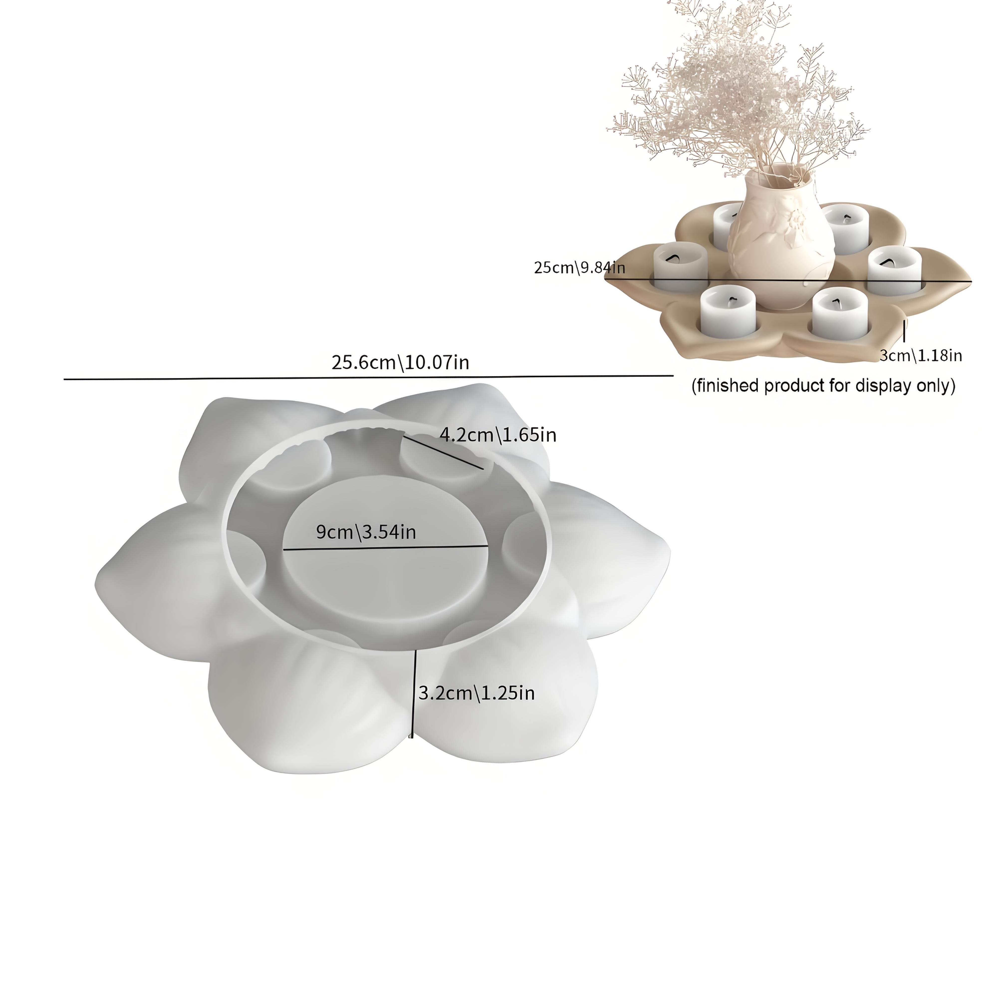 

Lotus Flower Silicone Mold Aromatherapy Candlestick Ornament DIY Plaster Resin Simple Candle Base Organizer Tray Making Moulds