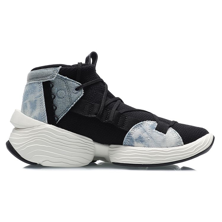 Li Ning Kung Fu Wudao Kung Fu Winterized Low Top Basketball Shoes Women sneaker Black Blue AGBQ084-4