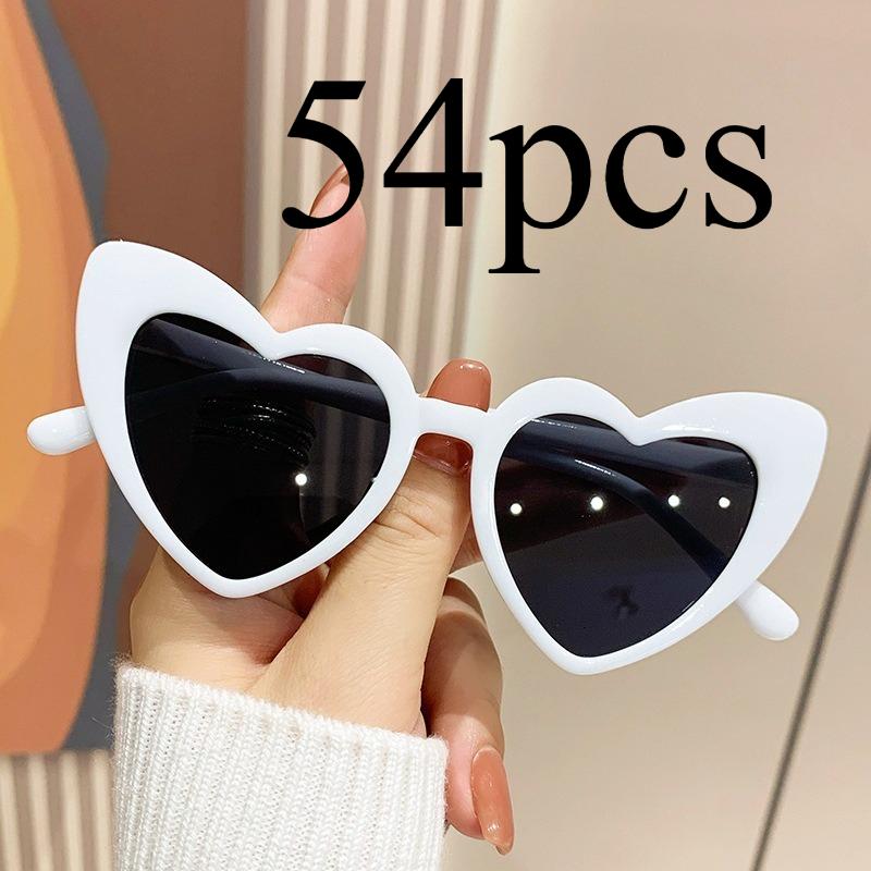 54pcs Women's Accessories Vintage Sunglasses Fashion UV400 Protection Heart-Shaped Sunglasses Women Clout Goggle Retro Love