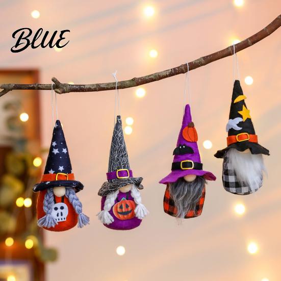 Halloween Party Ornaments Plush Gnome Decoration Spooky Witch Hat Swedish Tomte Elf Figurine Soft Fabric Collectibles Mini Scandinavian Dwarf