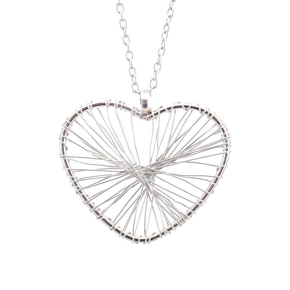 

Jewelry Handmade Silk Heart Love Necklace Sweater Chain N727