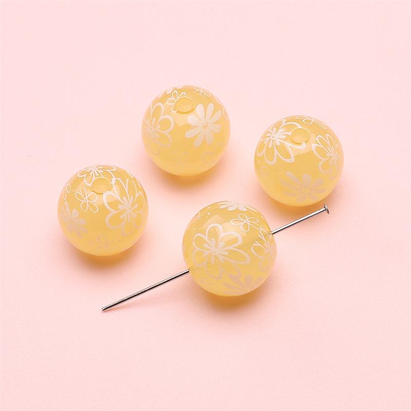 Handmade Bracelet Beads Acrylic Printed Beads Cartoon Beads Handmade Diy Bracelet Loose Beads Bracelet Pendant Graffiti Beads Jewelry Accessories