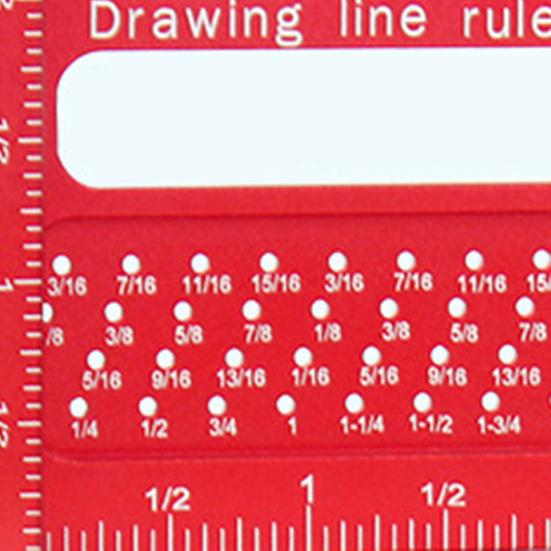 3D Multi-Angle Measuring Ruler High Precision Aluminum Alloy Triangle Ruler with 6-Hole Design Positioning