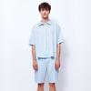 [Sunday Lounge] Unisex Lilac Blue Check Loungewear Short Set SJMBB701-LB [Shipped from Korea] 100% Authentic